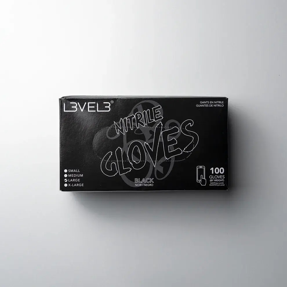 LEVEL3 CAJA GUANTES NITRILO NEGRO S X 100 