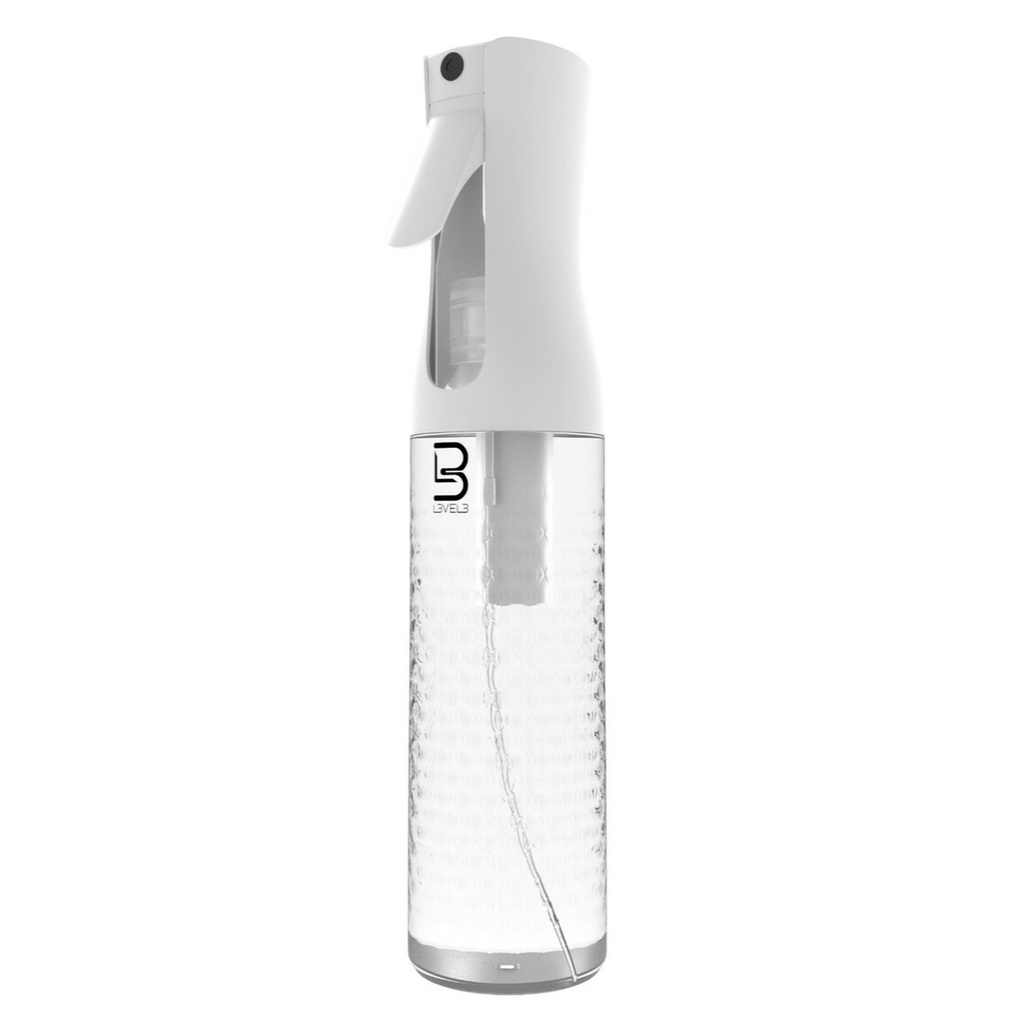 LEVEL3 BEVELED SPRAY BOTTLE WHITE/CLEAR