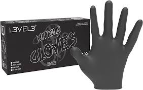 LEVEL3 GUANTES NITRILO NEGRO M X 100 