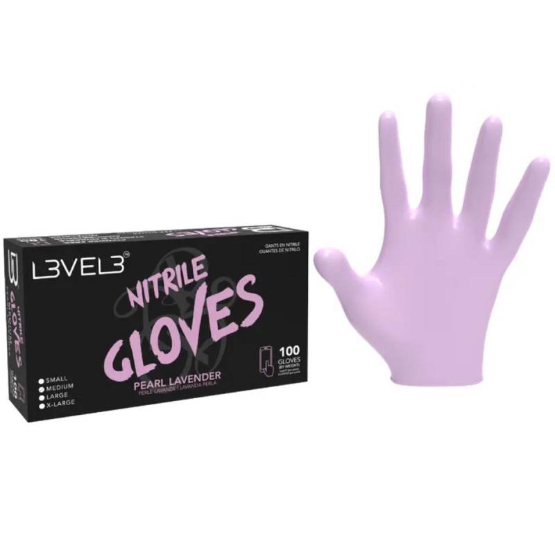 LEVEL3 CAJA GUANTES NITRILO PERLA M X 100 