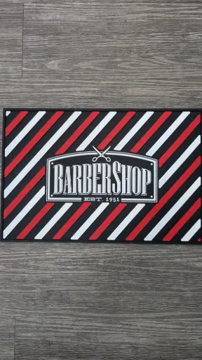 [MY-004] ALFOMBRA TAPETE BARBERSHOP ROJO