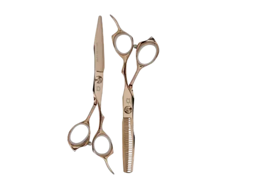 [DLX-EZEM] DELUXE LINE COMBO TIJERAS ORO ROSA 6" EZ-EM